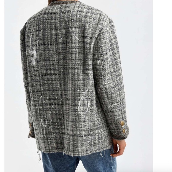Like New R13 Paint Splatter tweed blazer/jacket, L,  PG1456 - Picture 4 of 16